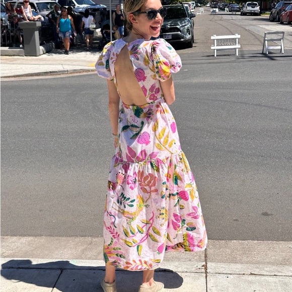 Banjanan Pink and Green Floral Dress - Picture 5 of 9